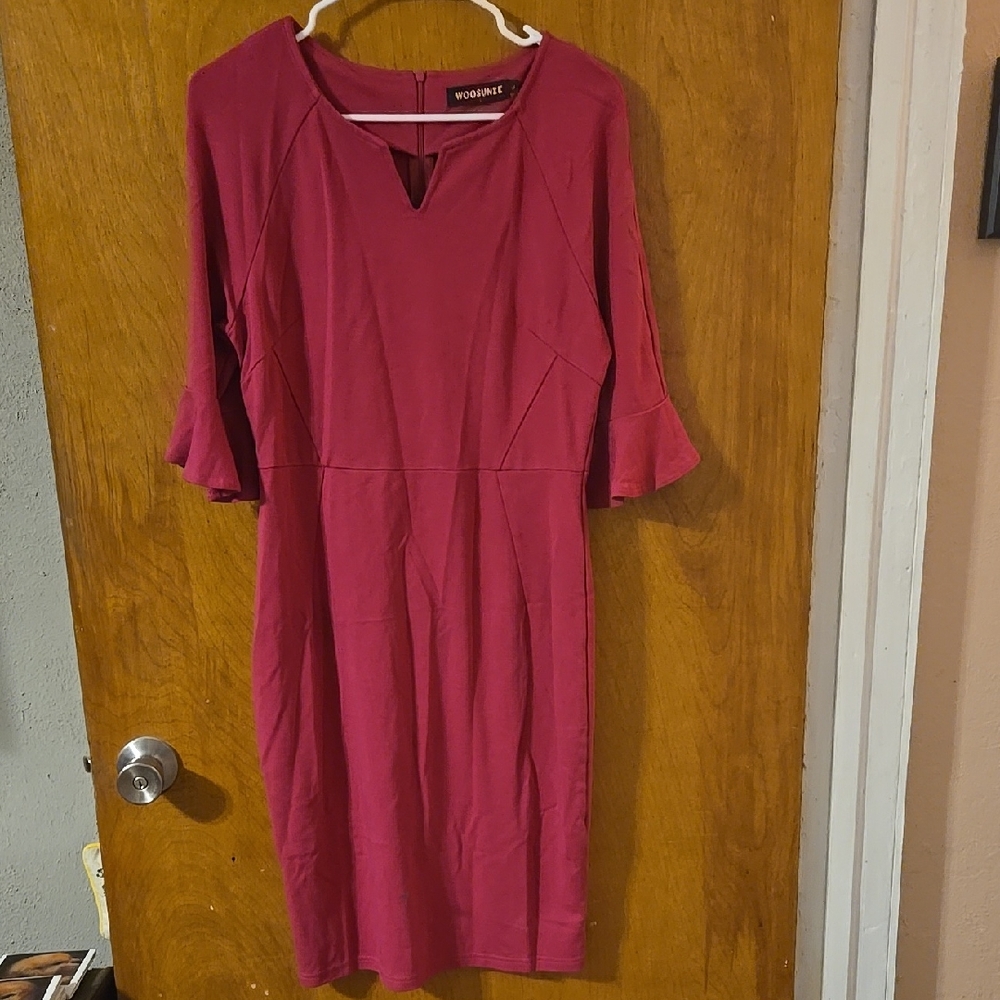 Women's Fuschia Pink DRESS Size Large : A